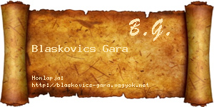 Blaskovics Gara névjegykártya